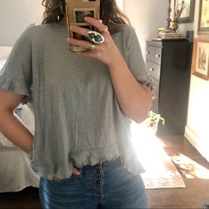 GREY Linen Anthropologie Tee
